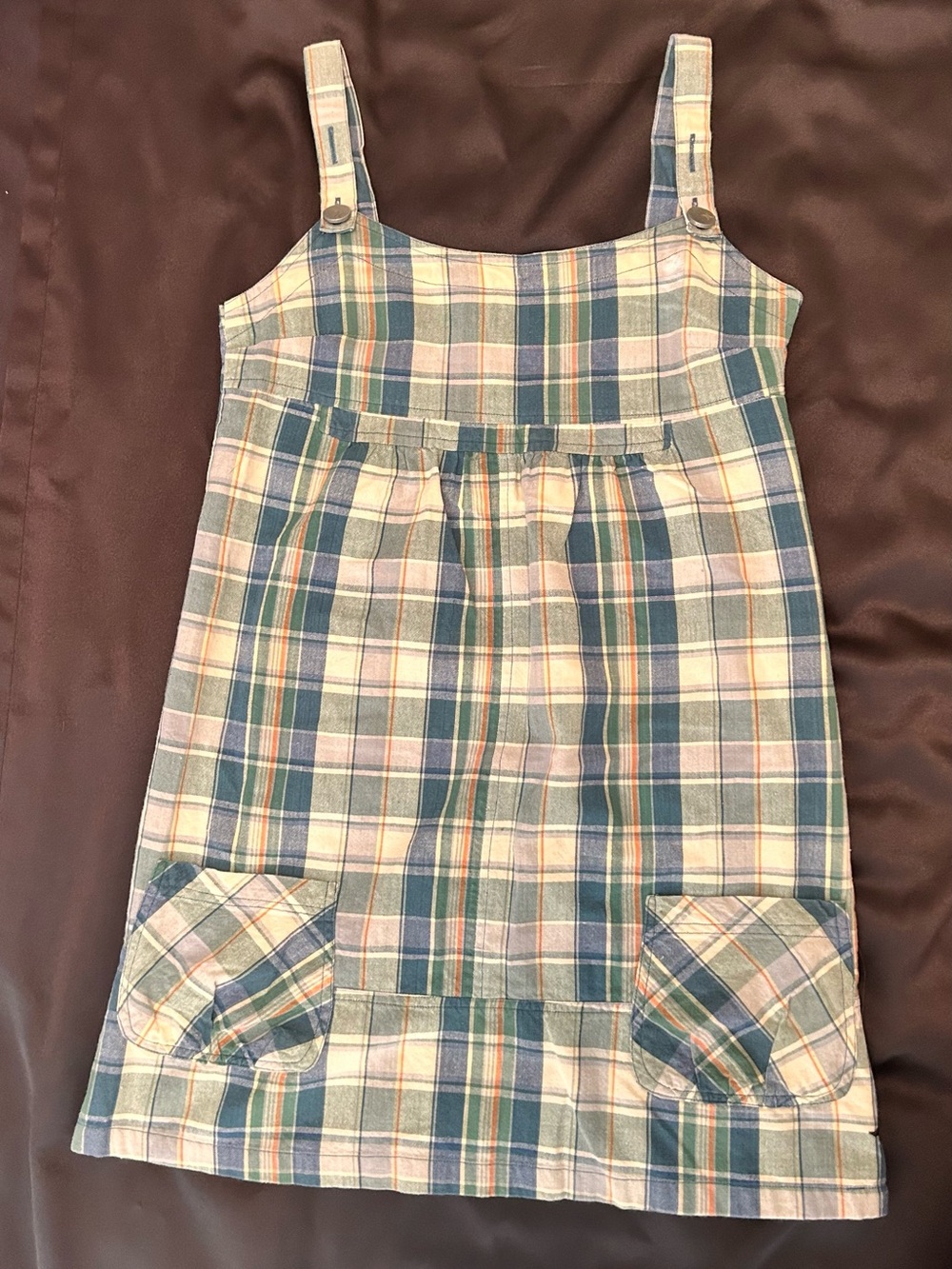 Hurley Woven Plaid Pinafore Dress Y2K